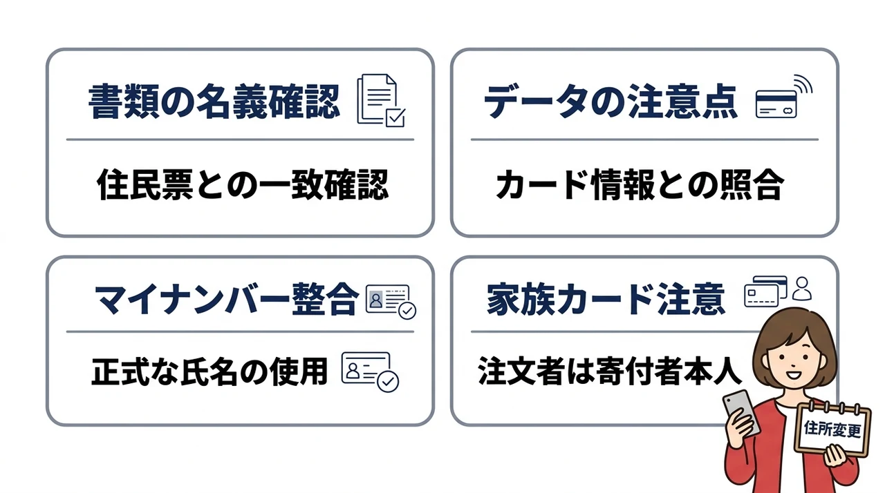 ワンストップ特例申請と名義不一致のリスク回避策