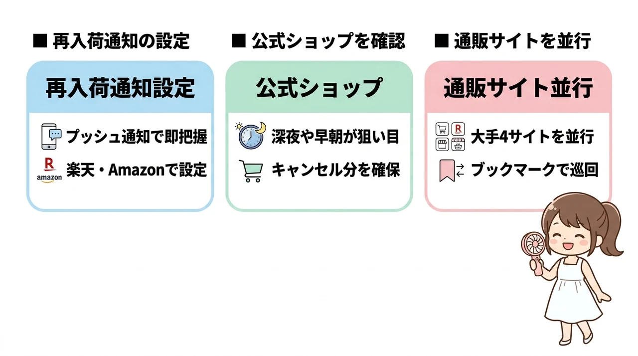 シシベラハンディファンの売り切れ時に確実に手に入れる方法