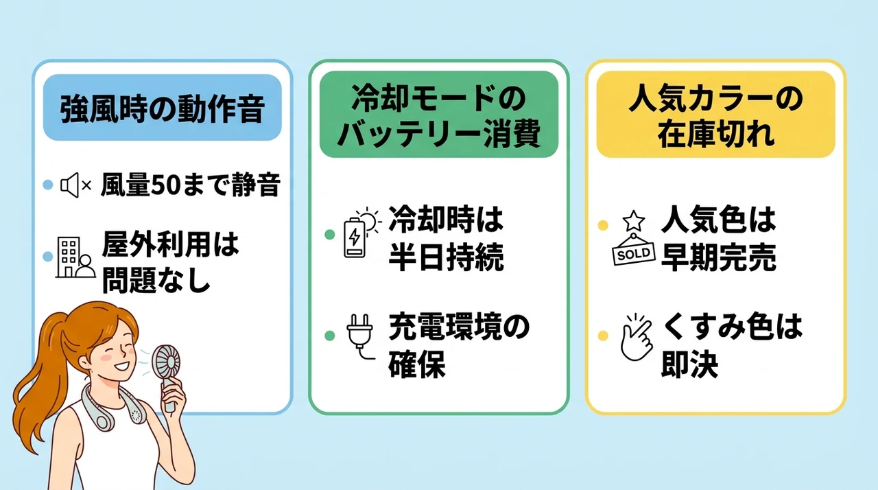 シシベラ冷却ハンディファンの購入前に知るべきデメリット3つ