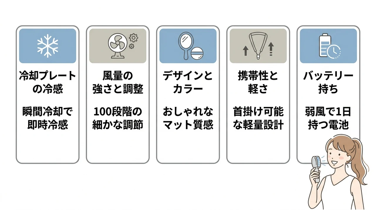 シシベラ冷却ハンディファンの良い口コミ・評判を紹介