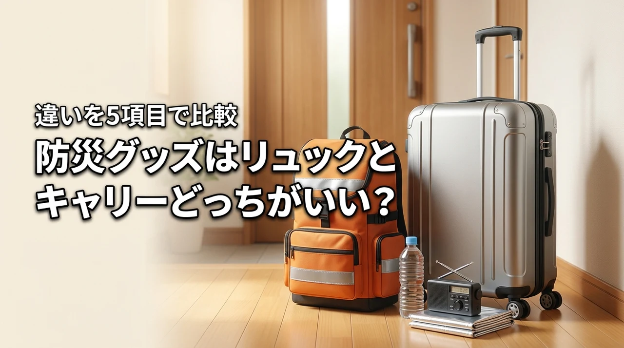 防災グッズはリュックとキャリーどっちがいい？違いを5項目で比較