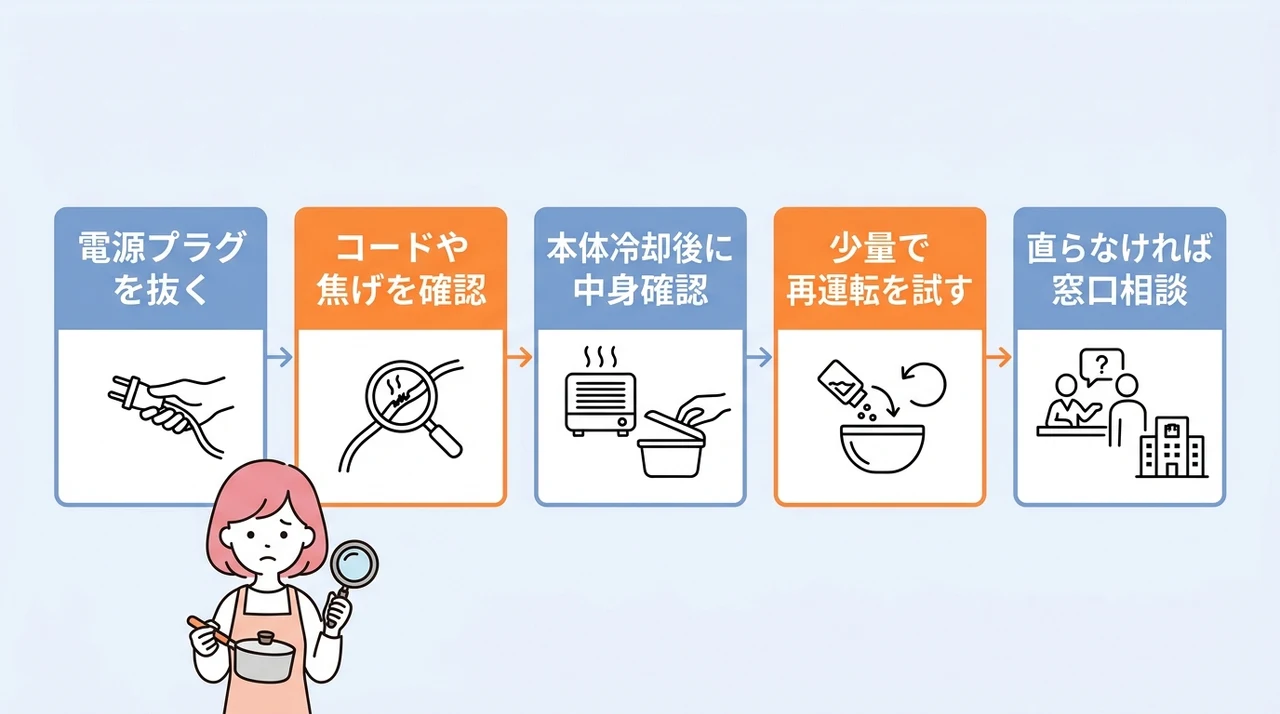 レコルト自動調理ポットが故障したときの対処法