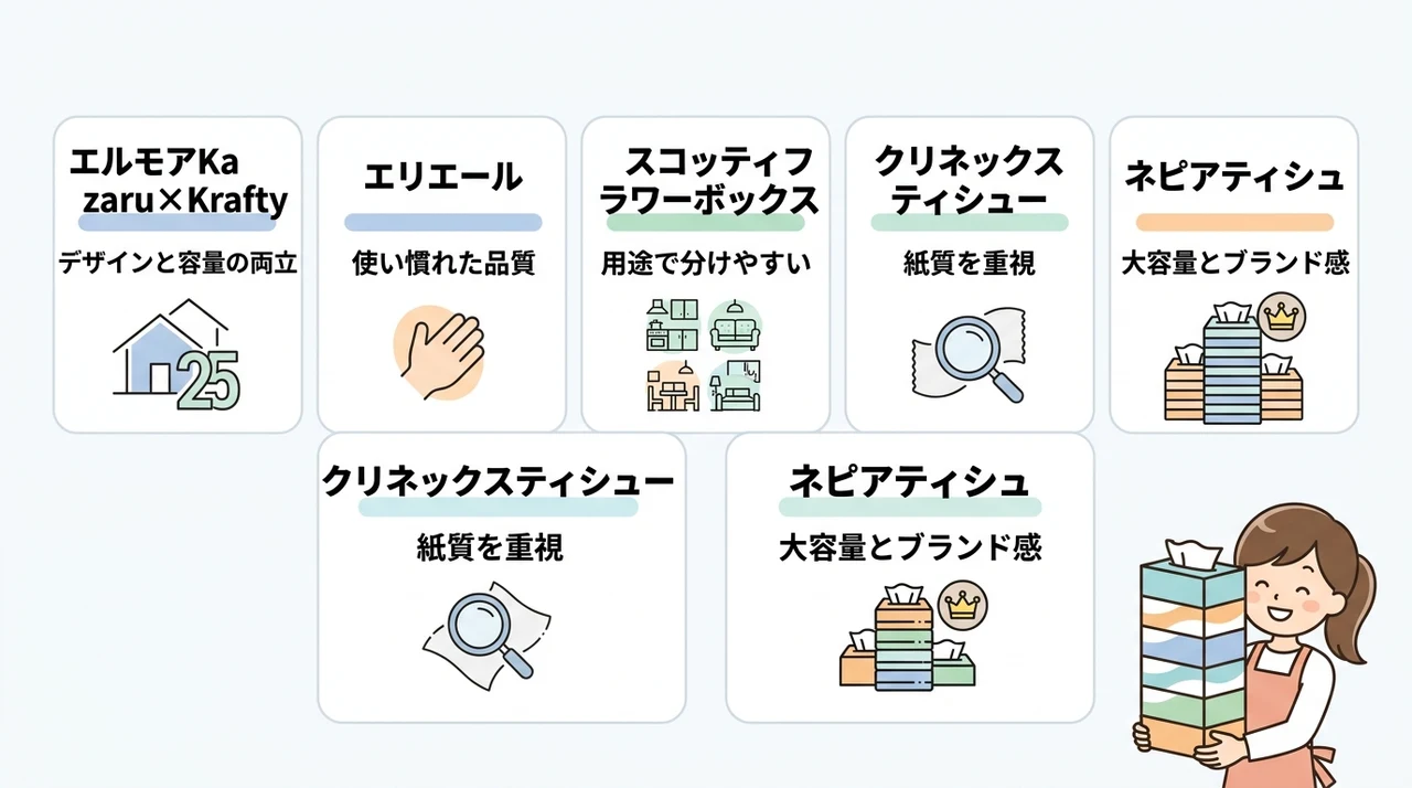 ふるさと納税のボックスティッシュで人気メーカーの返礼品を比較