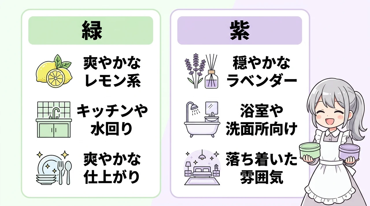 ピエールダルジャンの緑と紫の違いを比較！主な違いをチェック